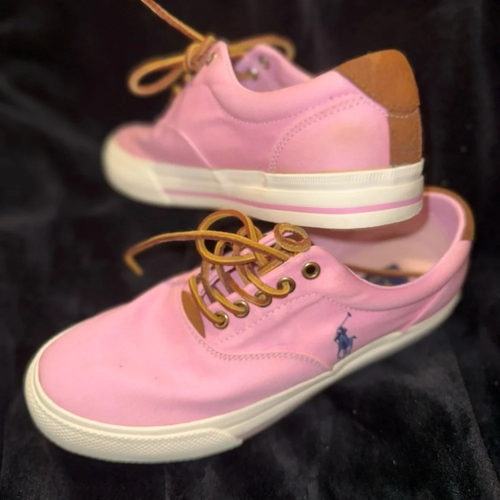 Polo by Ralph Lauren Pink and Brown Sneakers with Iconic Logo